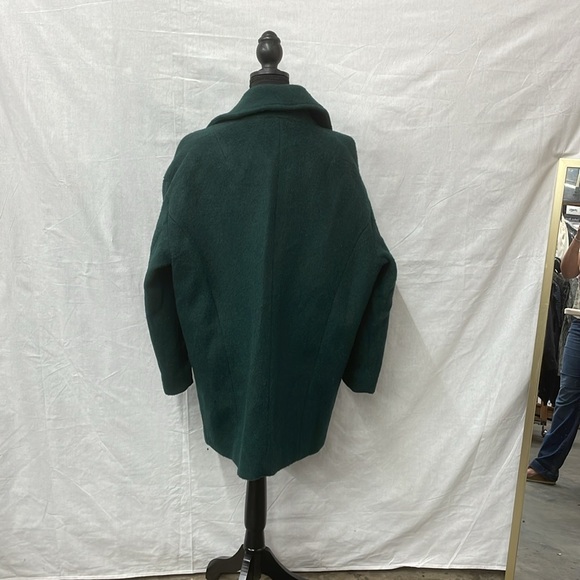 Banana Republic mohair and wool pea coat, size large, forest green - Picture 7 of 9
